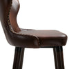 2 Pieces Luxury Bar Chair, PU Leather European Style, Brown and Golden
