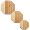 Chopping Board Set of 3 Cutting Block Bamboo Wooden Food Boards With Stand