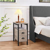 Bedside Table End Table with 2 Drawer Storage Cabinet for Bedroom/Living room