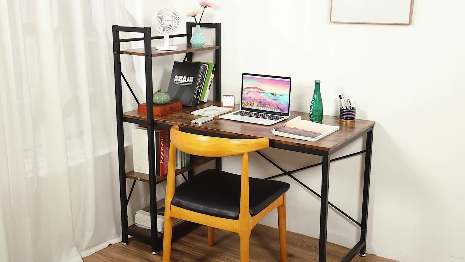 Computer Desk Home Office Workstation Corner Shelve PC Table Study Uni ...