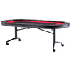 10 Player Oval Foldable Poker Table Casino Blackjack Texa Holdem Table 90"