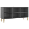 TV Cabinet with Wood Legs Gloss Grey 103.5x30x50 cm Living Room Hot Sale