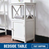 White Bedside Table Bathroom / Hallway Cabinet Cupboard Slim/Small With Storage