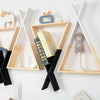 Wooden Triangle Wall Mounted Shelf Display Hanging Rack Storage Kids Room Decor