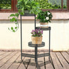 3/4 Tier Metal Plant Pot Stand Folding Flower Pot Rack Shelf For Indoor Outdoor