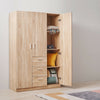3 Door 3 Drawer Wardrobe Oak Triple Wardrobe Bedroom Furniture Hanging Rail UK