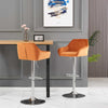 1/2/4X Bar Stools Gas Lift Swivel Stool Velvet Breakfast Chairs Metal Legs