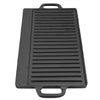 BBQ Cast Iron Grill Griddle Pan Ridged Flat Plate Non Stick Baking Cooking Tray