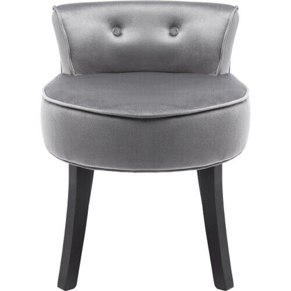 Velvet Dressing Table Stool Bedroom Vanity Makeup Stool Bedroom Chair Gray HT