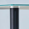Dining Table Tempered Glass Top Metal Legs Kitchen Dining Room Home Black White