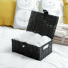 Hamper Storage Basket Black Small Resin Woven Box With Lid & Lock