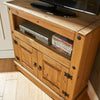 TV Stand Pine 2 Door Television Cabinet Corner Unit Corona Solid Wood Seconds