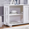 Elegant White 2 Sliding Doors 2-Tier Shelves Sideboard Storage Cabinet Kitchen