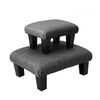 Footstool Fabric Linen Ottoman Bench Seat Foot Rest Stool House Chair Dark Grey