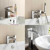 Waterfall Designer Bathroom Taps Basin Bath Mixer Filler Shower Tap Set Chrome