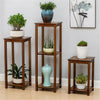 Bamboo Plant Flower Stand Sofa Side End Table Living Room Bonsais Display Decor