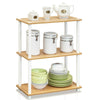 Furinno Turn-N-Tube 3-Tier Compact Multipurpose Shelf Display Rack, Beech