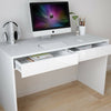 White Home Office Desk Computer PC Laptop Workstation Study Table w/ 2 Drawers