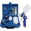 Auto Paint HVLP Air Spray Gun Kit Gravity Feed Car Primer 0.8/1.4mm Nozzle + Box