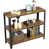 2-Tier Console Table Side Table w/ Drawer and Shelves Entryway Hallway Furniture