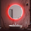 Round LED Bathroom Mirror RGB Backlit Dimmable Illuminated Lights Demister 600mm