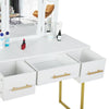 Dressing Table Makeup Desk with Folding Mirror Drawers Bedroom Vanity Home White