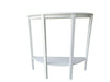Half Moon Console Table Hallway 1 Shelf Storage Furniture Unit Table White/Gold