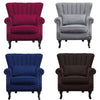 RETRO WING BACK UPHOLSTER FIRESIDE CHECK FABRIC/VELVET ARMCHAIR SOFA LOUNGE LOFT