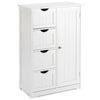 Bathroom 4 Drawer Cabinet White Wooden Storage Cupboard Standing Unit
