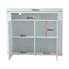 White LED Sideboard Cabinet High Gloss Cupboard Storage Furniture 2 Doors