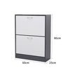 Designs 2 Draw Shoe Storage Cupboard Cabinet Rack Grey & White inc Warranty