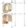 Telescopic Wardrobe Closet Organizer Clothes Hanging Rail Movable Garment Rack