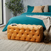 Spinningfield Velvet Button Bench, Tufted Large Footstool With Cushioned Fabric