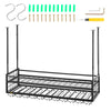 Ceiling-Mounted Bar Wine Rack Wine Glass Hanging Rack 46.9x11.8in Black