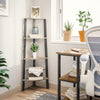 Mondeer 4 Tier Corner Shelf Bookshelf Bookcase Ladder Shelving Unit Rack Grey