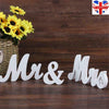 Mr and Mrs Wedding Sign Sweetheart Table Decorations Stand Wooden Letters White