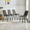 2 Pcs Brown Faux Leather/PU/ Velvet Dining Chairs Lint Chair Padded Dining Room