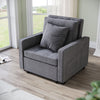 Grey/Cream Folding Sofa Bed Sleeper Pull Out Convertible Arm Chair Adjustable