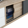 Scandinavian Style TV Unit Stand 120cm Media Cabinet + Drawers Oak Grey
