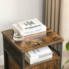Industrial Style Side Table Vintage Tall Bedside Cabinet Nightstand Rustic Stand