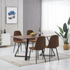 Dining Table and Chairs 4 6 Set Metal Leg Suede Dining Room Chair Office Kitchen