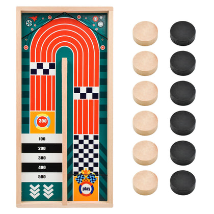 Family Games Wooden Board ToysFast Sling Puck Game Hockey Catapult Bumper Chess