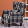 Wing High Back Accent Armchair Sofa Cushioned Seats Grey Single Tub Chairs Sofa