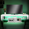 160cm High Gloss White TV Stand Cabinet Unit Doors Storage with RGB LED Cupboard
