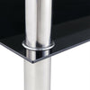Black Glass Coffee Tea Table Modern Clear Living Room Chrome Legs Black Modern