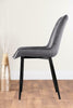 2x Pesaro Black Leg Modern Velvet Dining Chairs - Returned