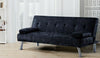 Stunning Crush Velvet Italian Designer Style Sofa Bed with Chrome Legs 4 Colours