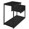 L Shaped Black Side Table Nightstand Sofa End Table w/ Drawer Storage forBedroom