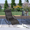 Mondeer Rocking Lounger Chair Zero Gravity Rocker Patio Garden Recliner Black