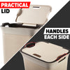 65L Plastic Large Laundry Basket with Lid Washing Hamper Dirty Clothes Storage